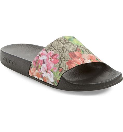 fur gucci slides women|gucci floral slides nordstrom.